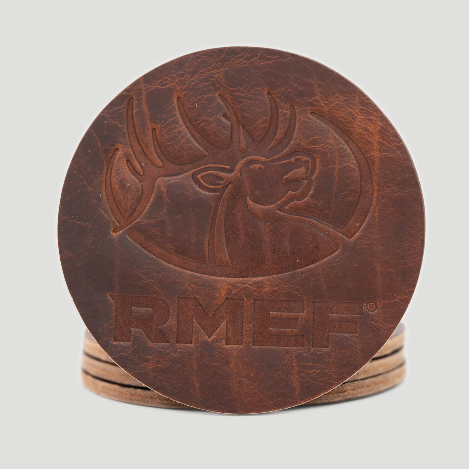 Original Rmef Sticker Custom RMEF Leather Coaster 4 Pack by Teton Leather | Shop | Rocky ...