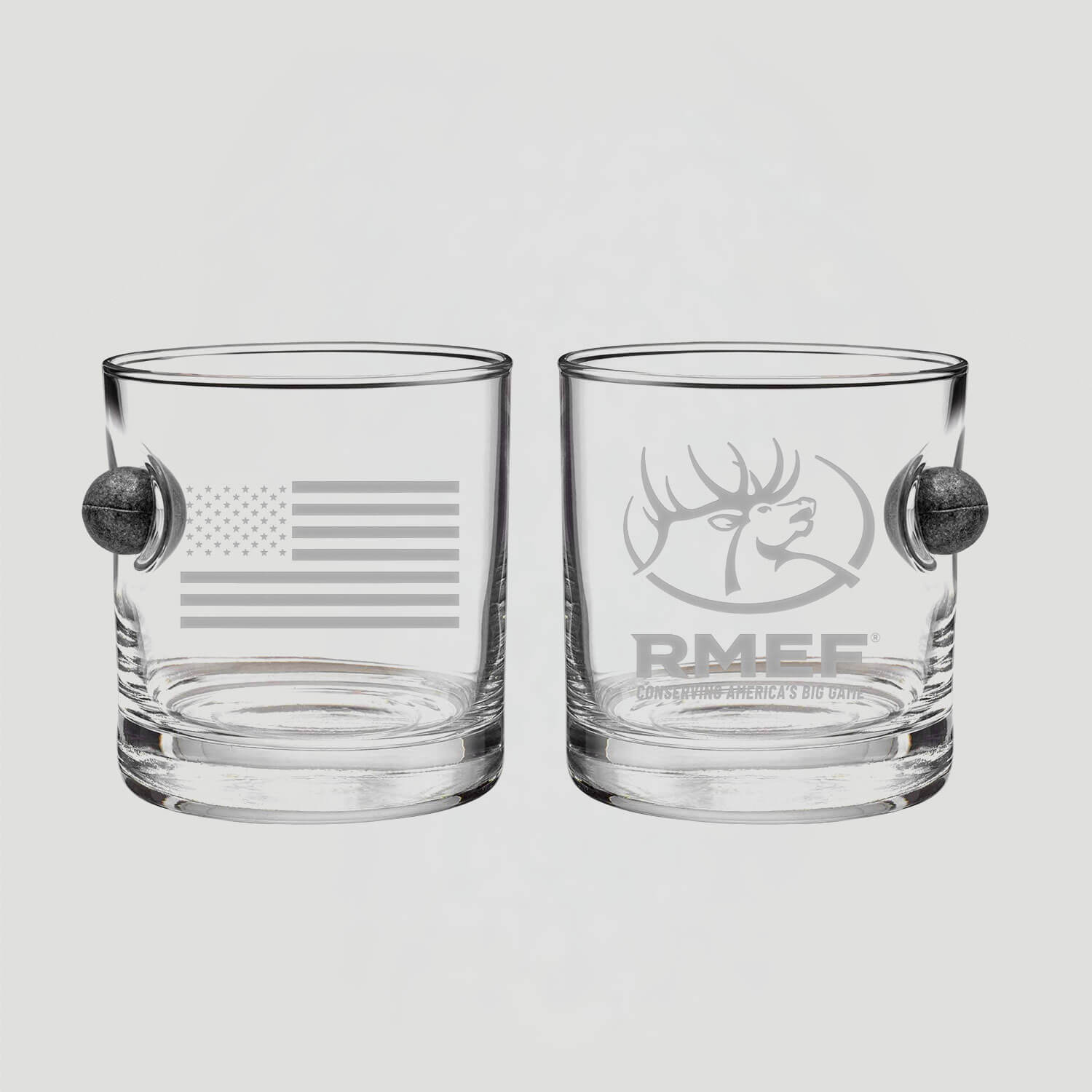 RMEF Patriotic Rocks Glass